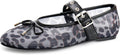 Leopard Flats for Women Mesh Mary Jane Ballet Flats - Chic Fit
