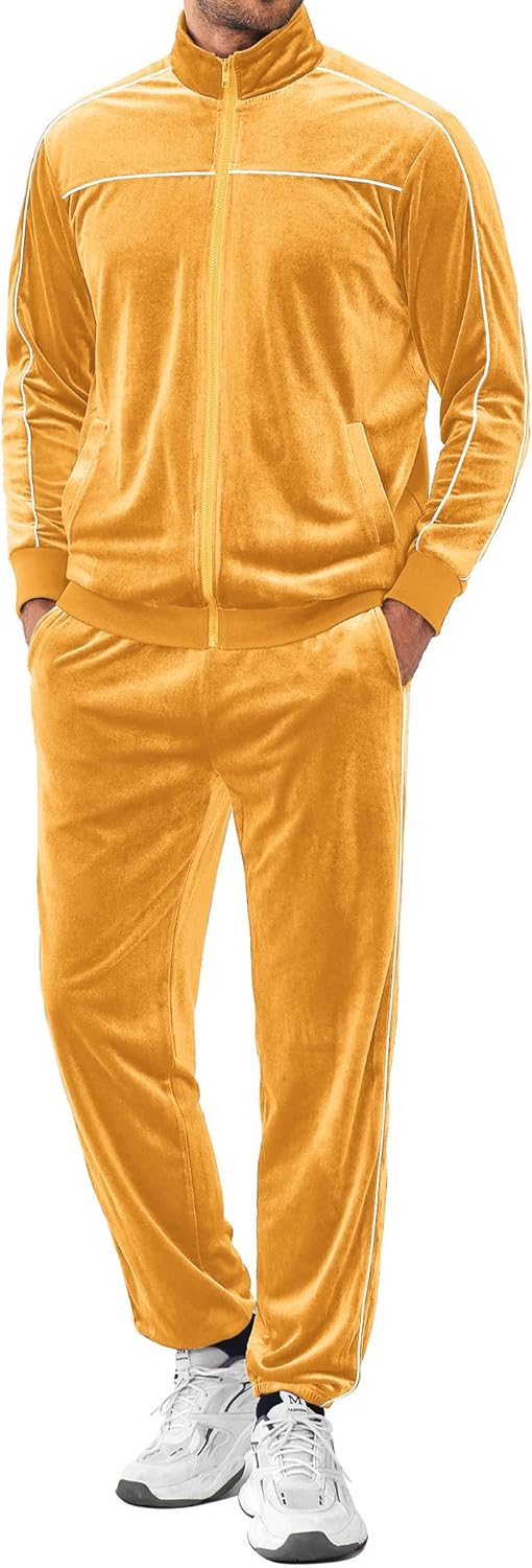 COOFANDY Mens Velour Tracksuits for Comfort and Style