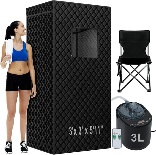 Ramarmro Portable Full Body Sauna: 1500W Steamer, 9 Levels