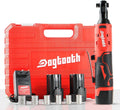 Cordless Electric Ratchet Wrench Set with Dual Batteries and Charger