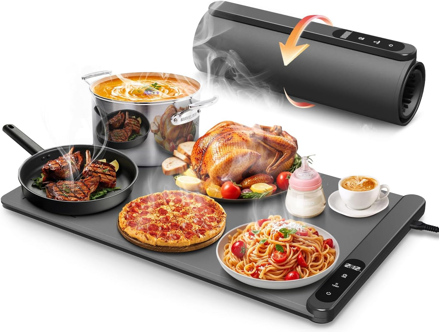 Electric Food Warming Mat with 6 Temperature Settings for Parties