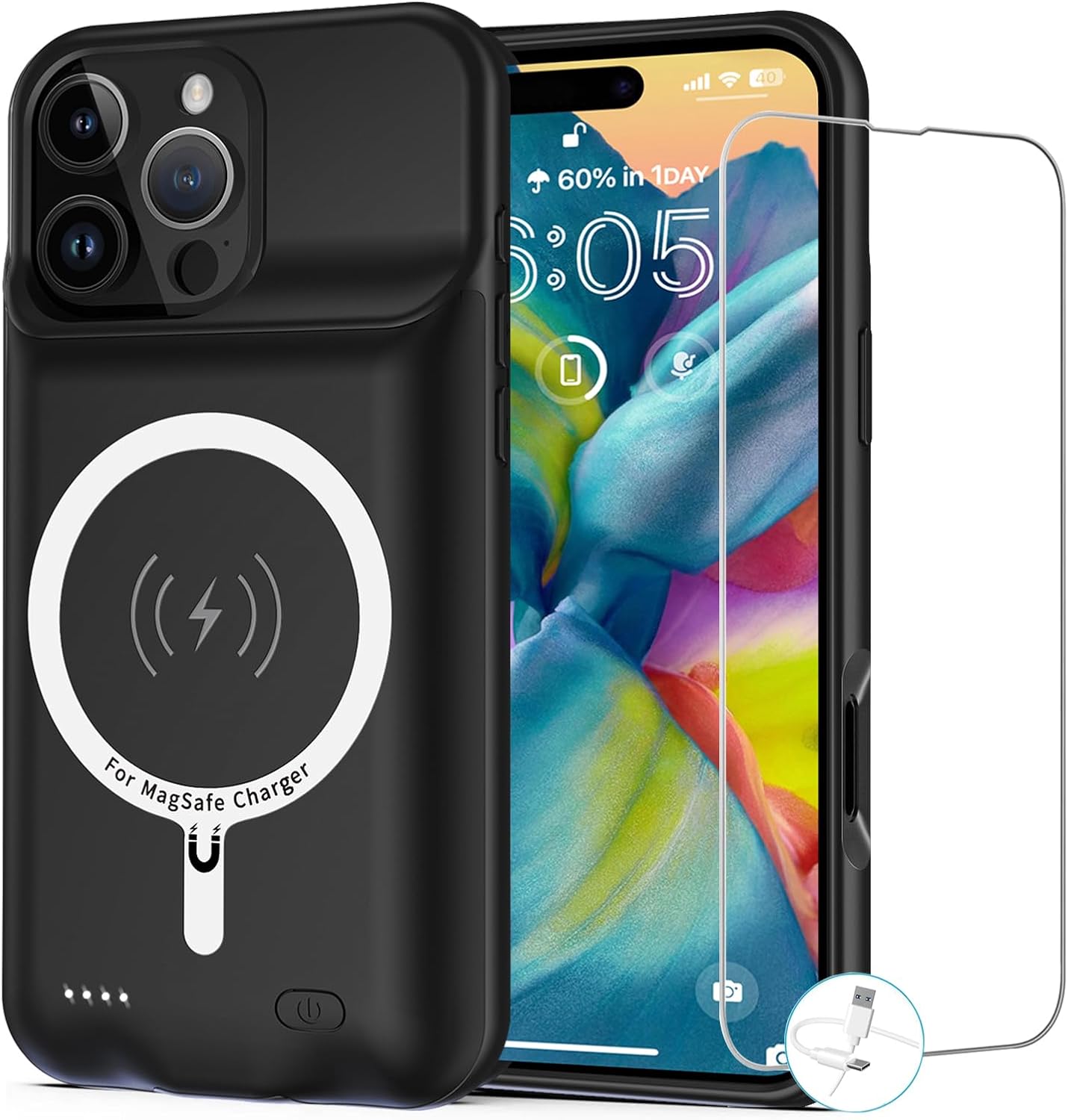 Battery Case for iPhone 16 Pro with 10000mAh Power Pack