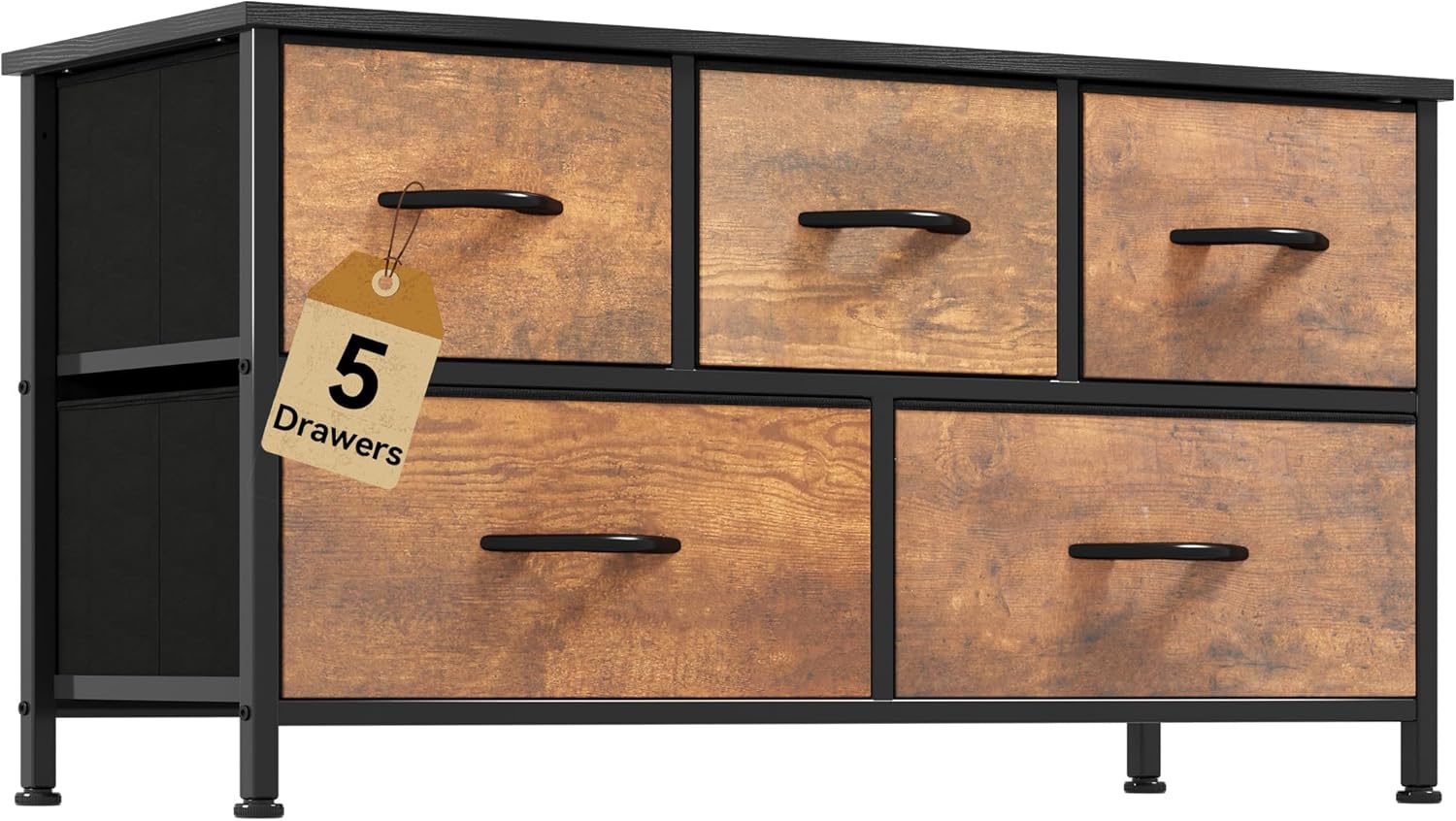 DWVO Dresser with 5 Drawers - Stylish Fabric Storage Tower