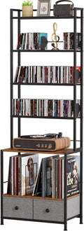 DVD Storage Vinyl Record Storage Rack 6-Tier CD Tower - Slim Organizer