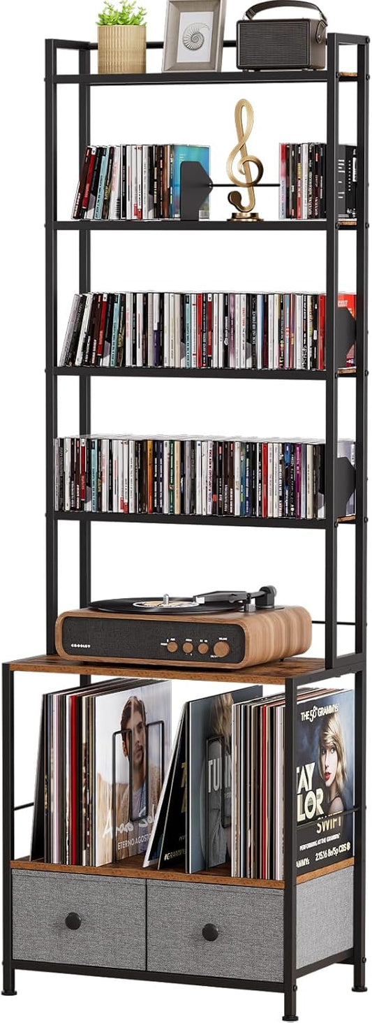 DVD Storage Vinyl Record Storage Rack for Organized Media
