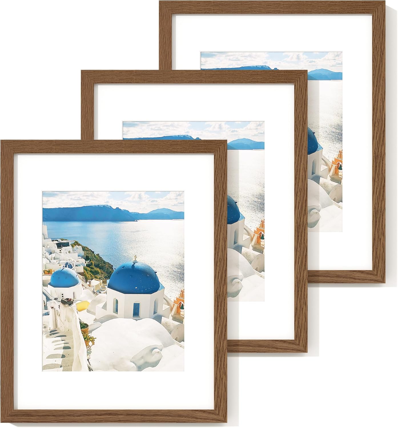 11x14 Picture Frame Set of 3 in Solid Oak Wood for Photos