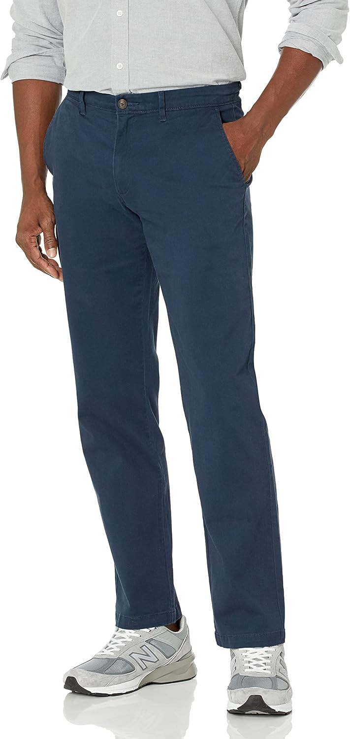 Mens Straight-Fit Casual Stretch Chino Pant for Everyday Wear