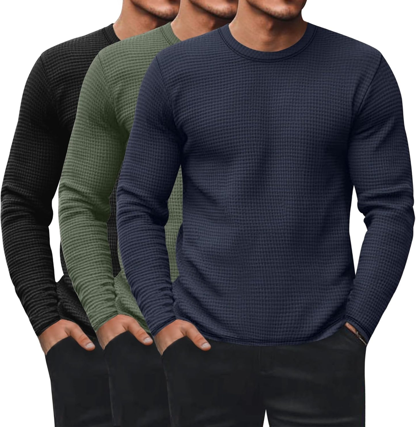 Men's Waffle Long Sleeve Shirts for Casual Comfort and Style