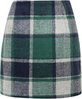 High Waist Plaid Wool Mini Skirt for Women - Classic Bodycon Fit