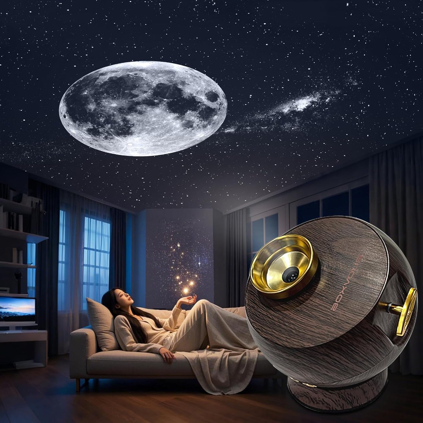 Illuminate Your Space with BOXVOUS Galaxy Projector
