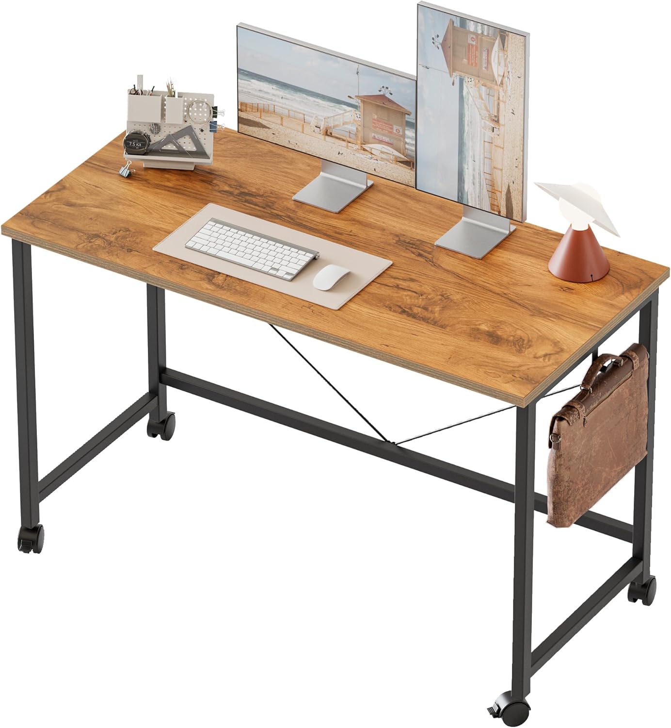 Mericonia Rolling Computer Desk with Wheels for Small Spaces