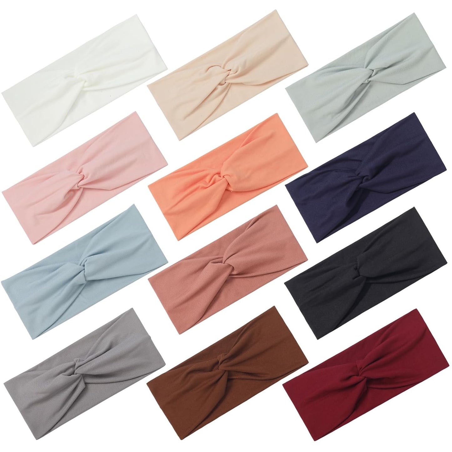 12-Pcs Stretchy Headbands for Women - Stay Comfortable All Day!