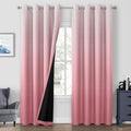 100% Ombre Blackout Curtains 52 x 84 in - Room Darkening Thermal