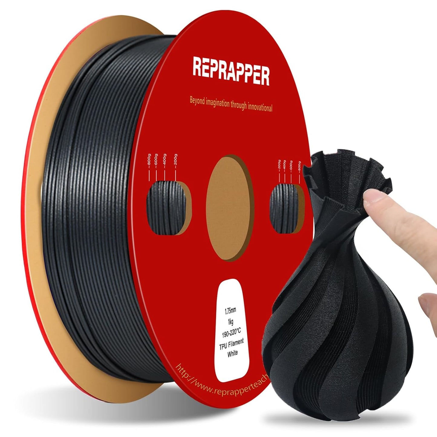Reprapper Conductive TPU Filament for 3D Printers - Black