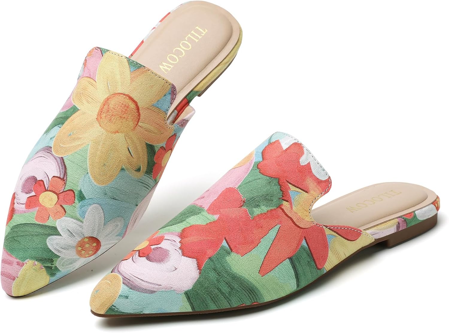Tilocow Mules for Women: Comfortable Pointed Toe Backless Loafers