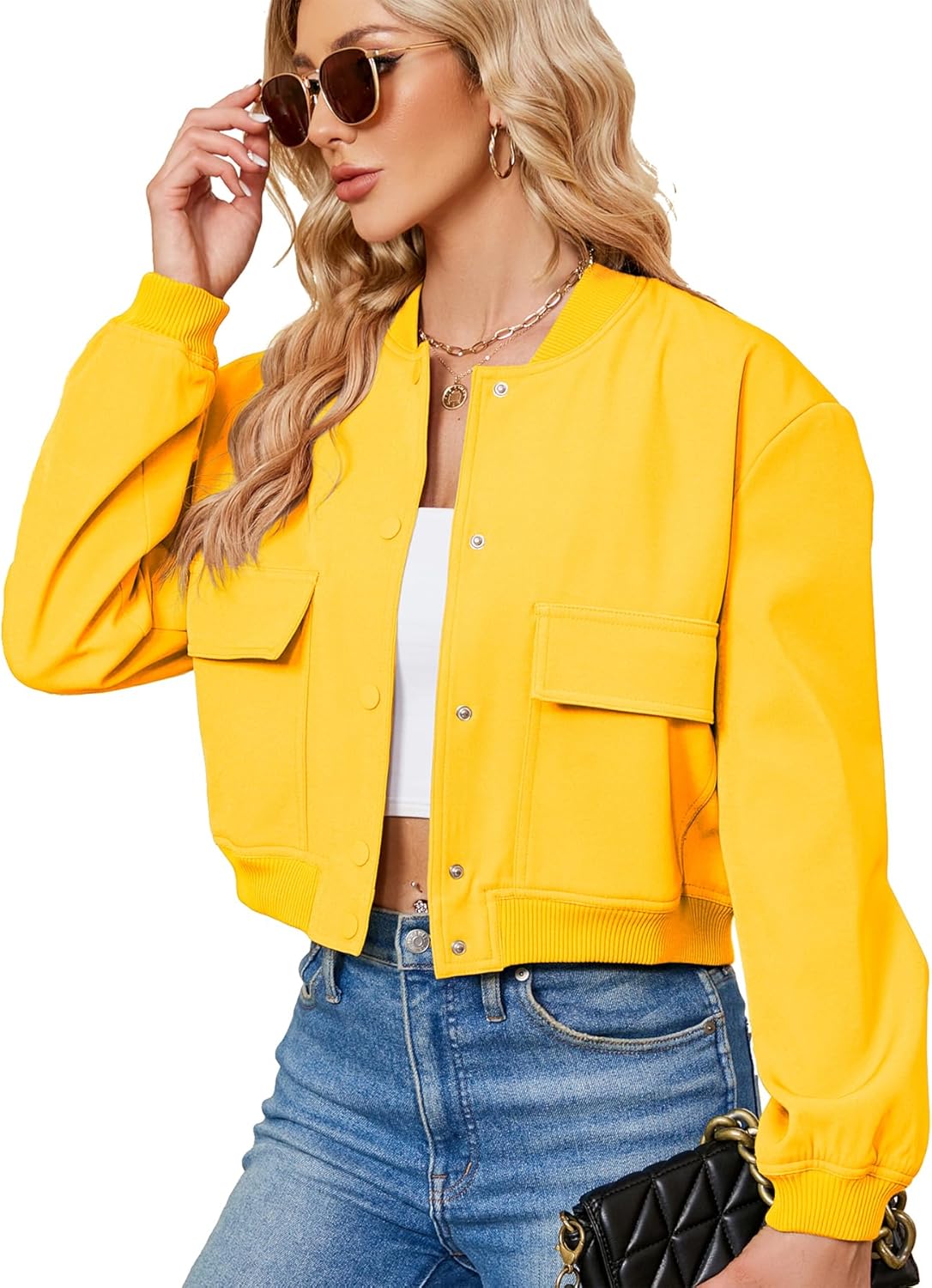 Zando Bomber Jacket Women - Stylish Cropped Casual Jacket