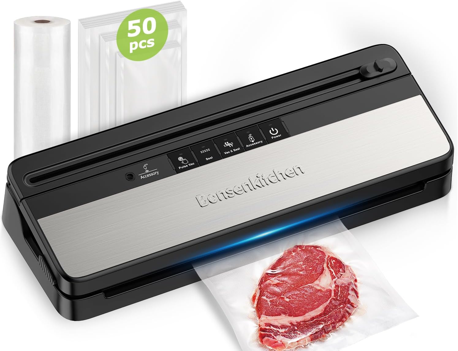 Bonsenkitchen Vacuum Sealer Machine for Fresh Food Storage