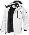 Men's Winter Ski Jacket with Detachable Hood - Insulated Fleece Parka