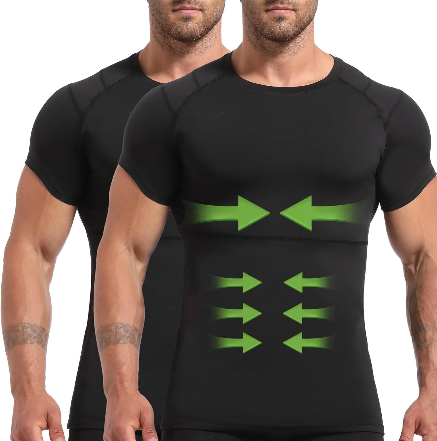 4D Mens Compression Shirt for Gynecomastia and Tummy Control