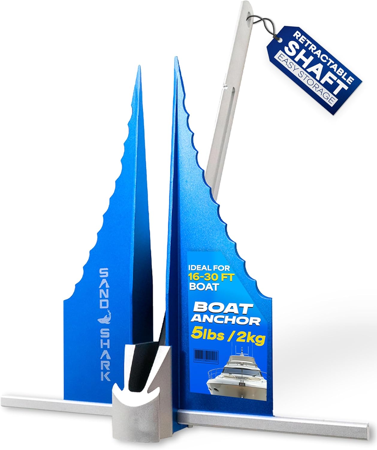 SandShark Premium Fluke Anchor for Boats Under 30 ft