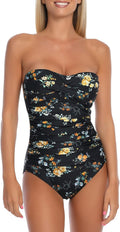 Tummy Control One Piece Swimsuit Bandeau Strapless (Style 4LQH)
