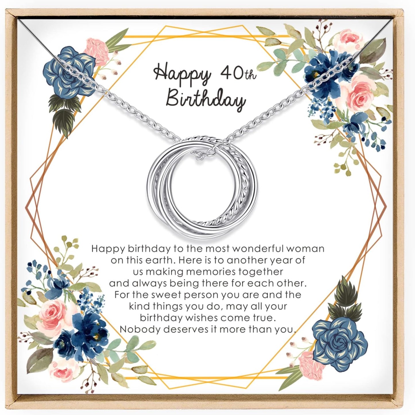Elegant Sterling Silver Necklace for 30th to 90th Birthdays