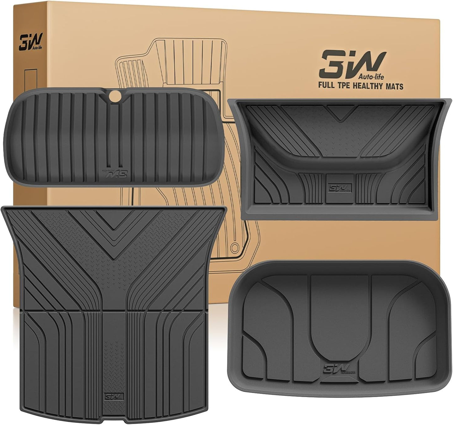 3W Tesla Model Y Juniper Cargo Mat Set for 2025 2026 Models