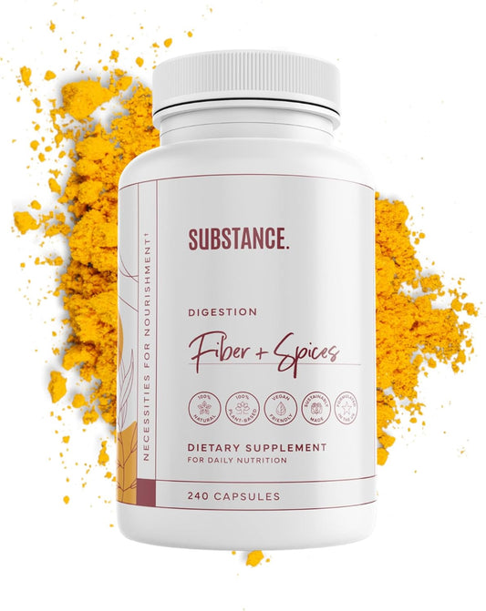 Nature's Fiber & Spices for Digestive Wellness - 240 Capsules