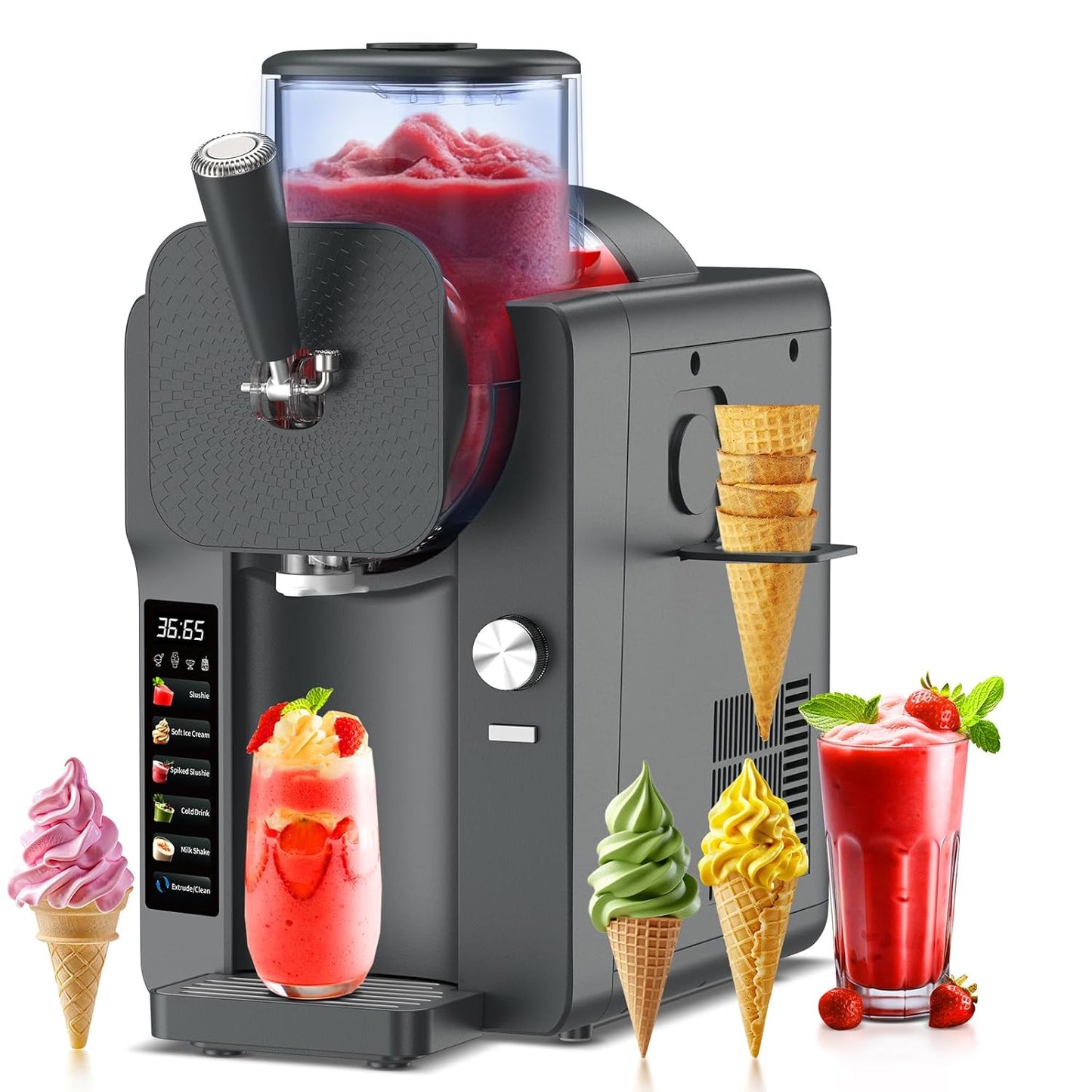 Ice Cream Maker and Slushie Machine for Home with 70 oz Capacity