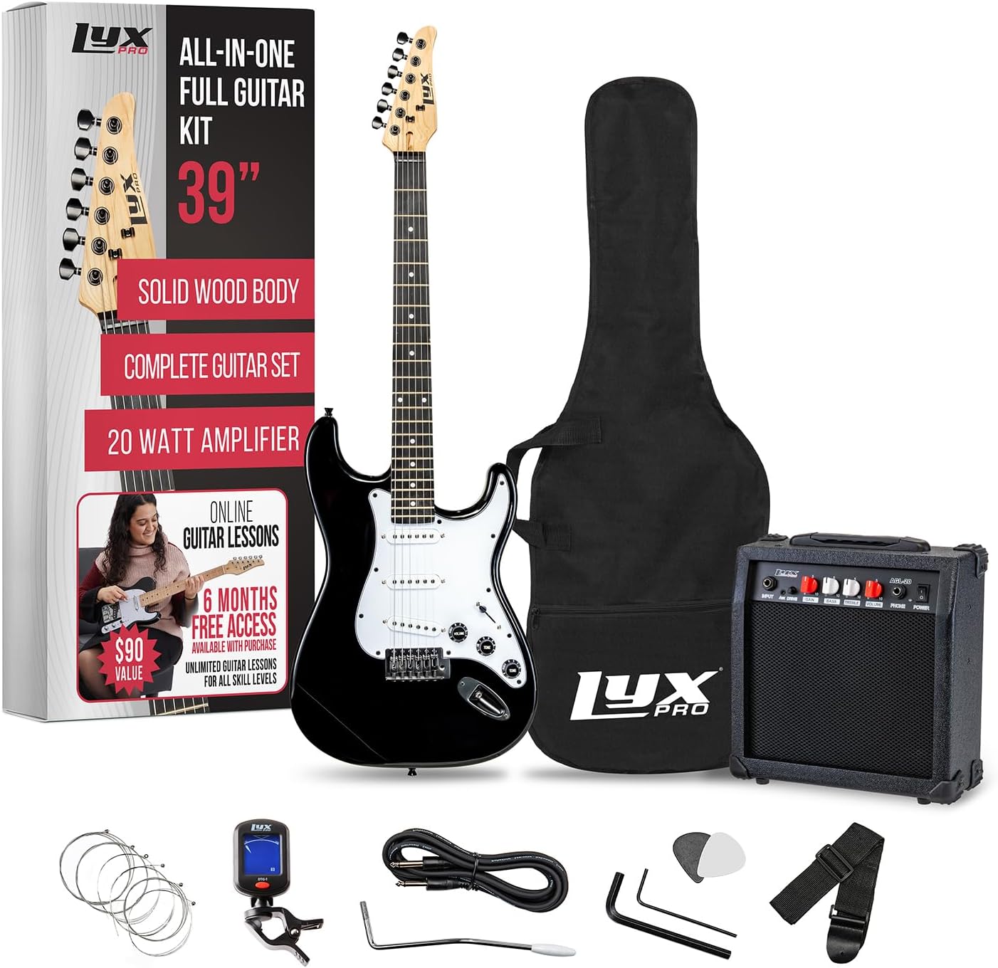 LyxPro 39 Electric Guitar Starter Kit - All Accessories Included