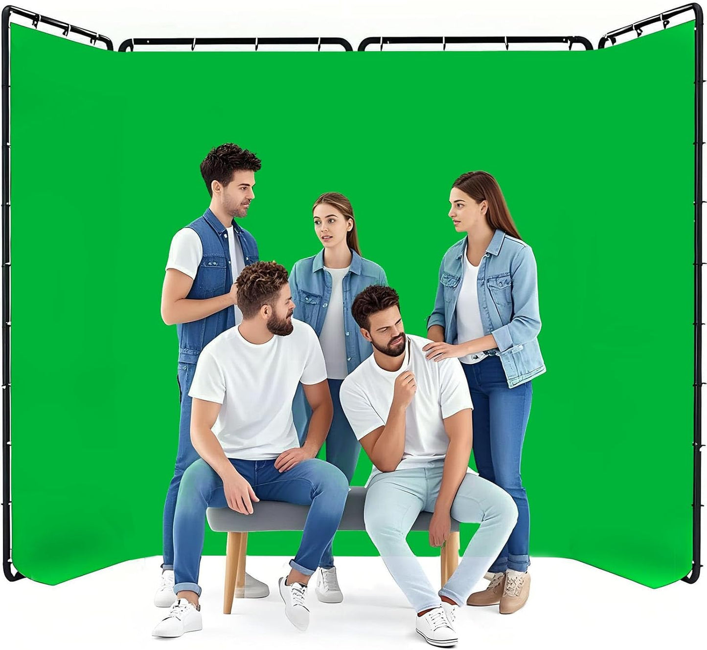 Professional Green Screen Backdrop System for Photo Studio Use