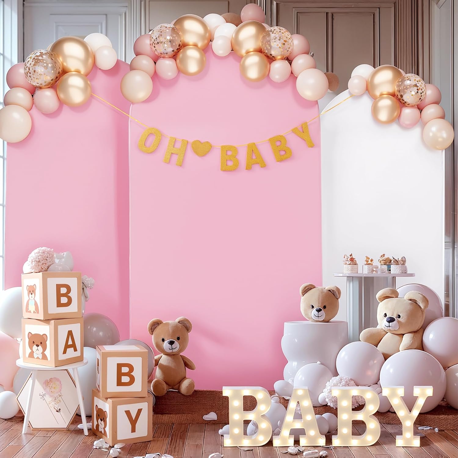 Wedding Arch Backdrop Cover Set of 3 for Elegant Events