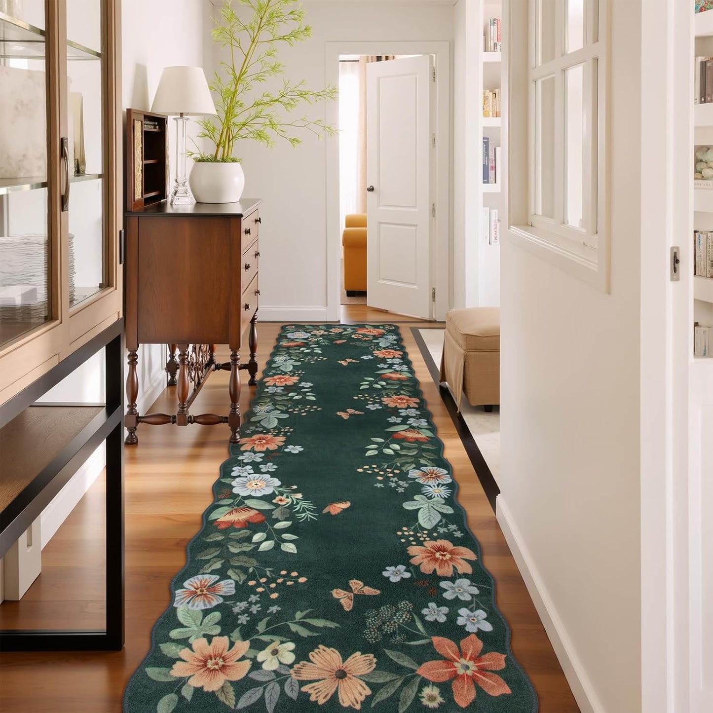 Lahome Floral Hallway Runner Rug Non Slip for Entryway and Kitchen