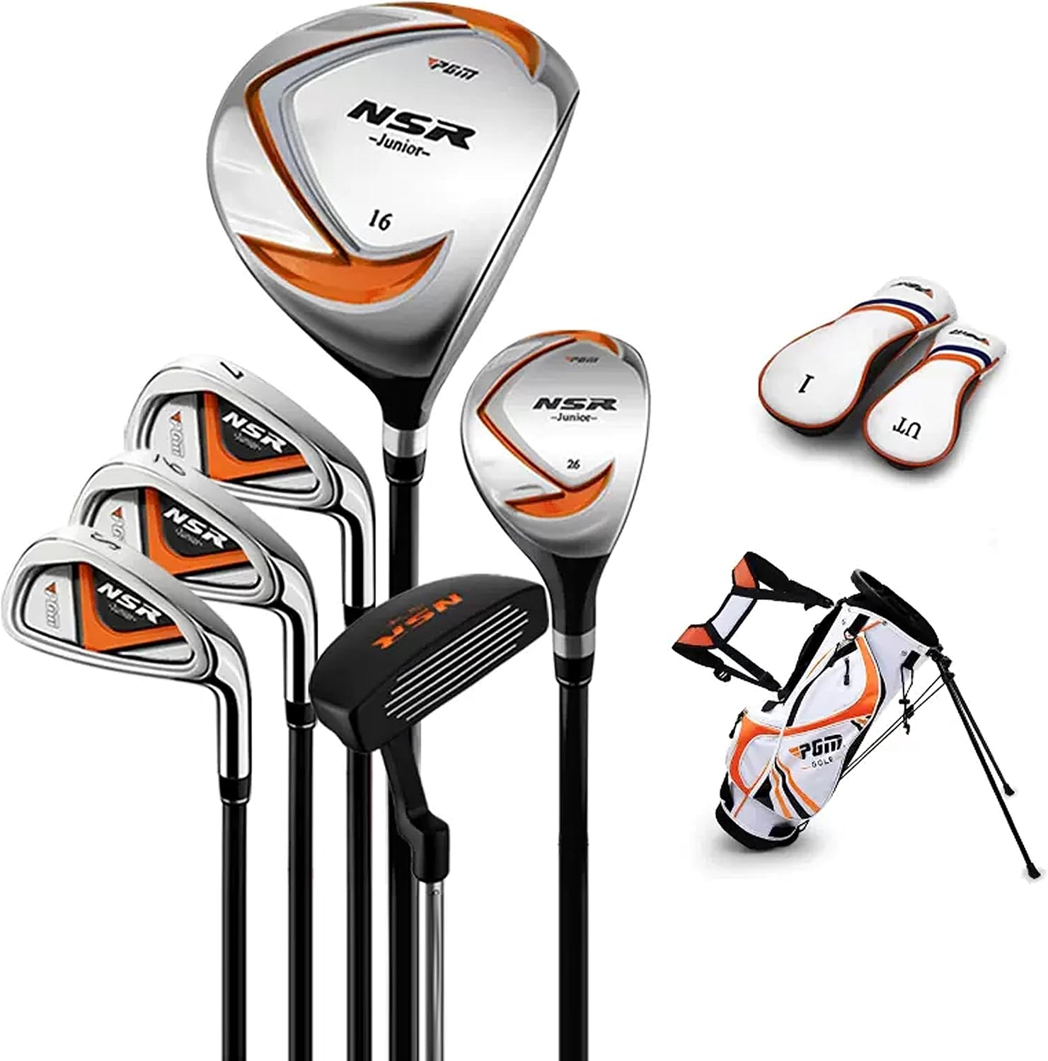 PGM Junior Golf Club Set - 9 Pieces for Kids Right Handed