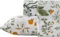 California King Percale Cotton Sheet Set - Green Floral 4Pc