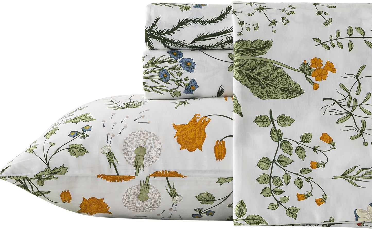 Zusbest California King Size Sheet Sets with Floral Design