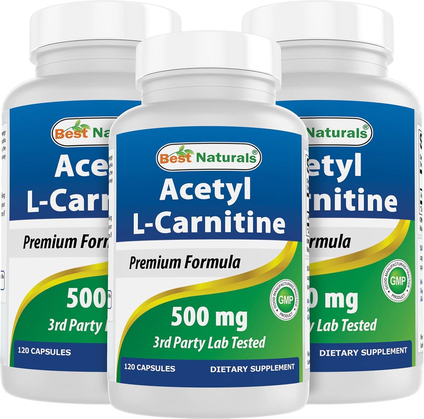 Acetyl L-Carnitine 500mg Capsules - Non-GMO, Gluten Free