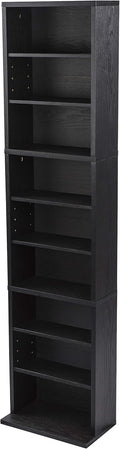 Atlantic Herrin Media Storage Cabinet in Ebony - Slim 54in Organizer