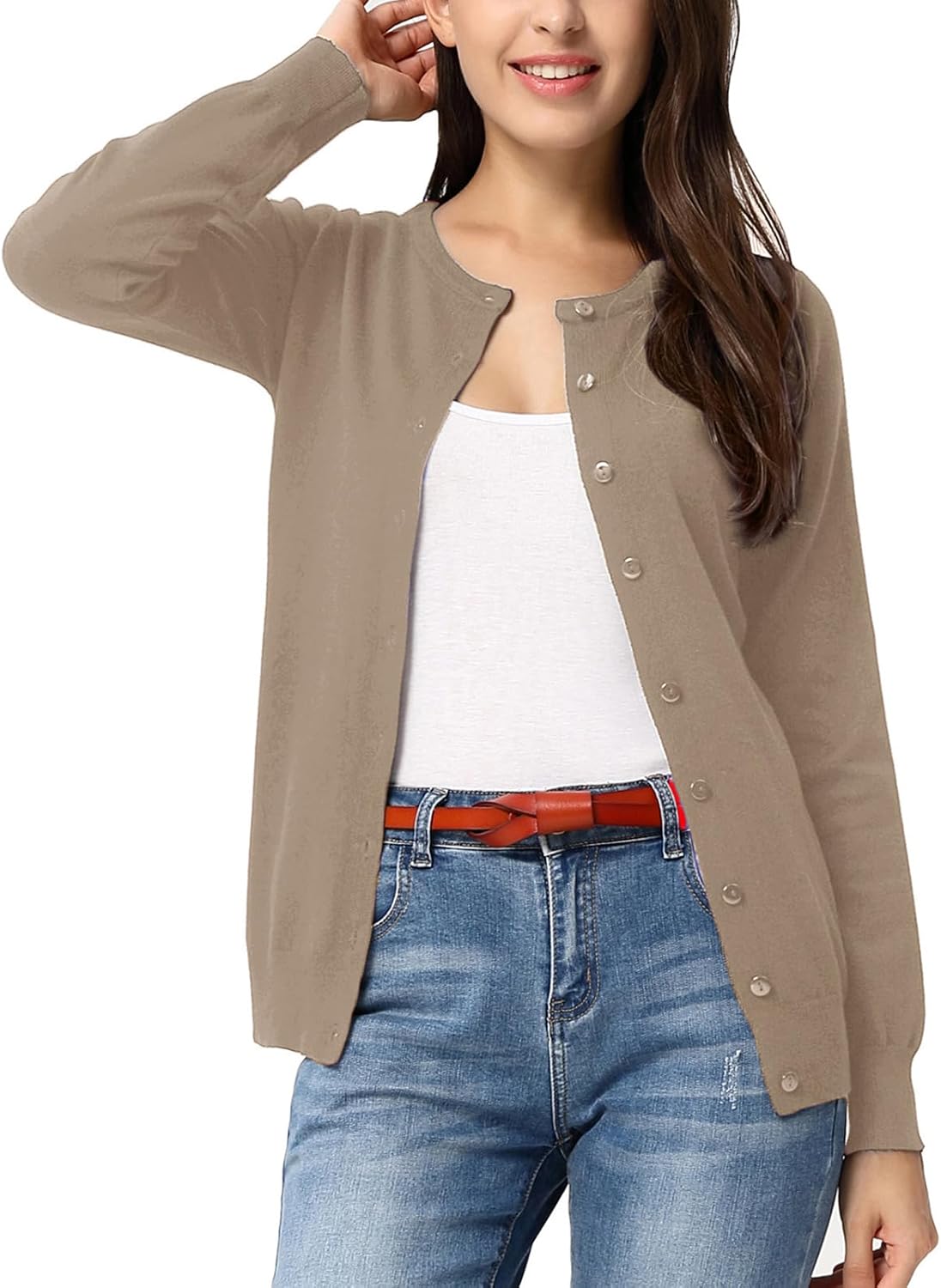 Classic Long Sleeve Knit Cardigan for Women - Stylish & Comfy