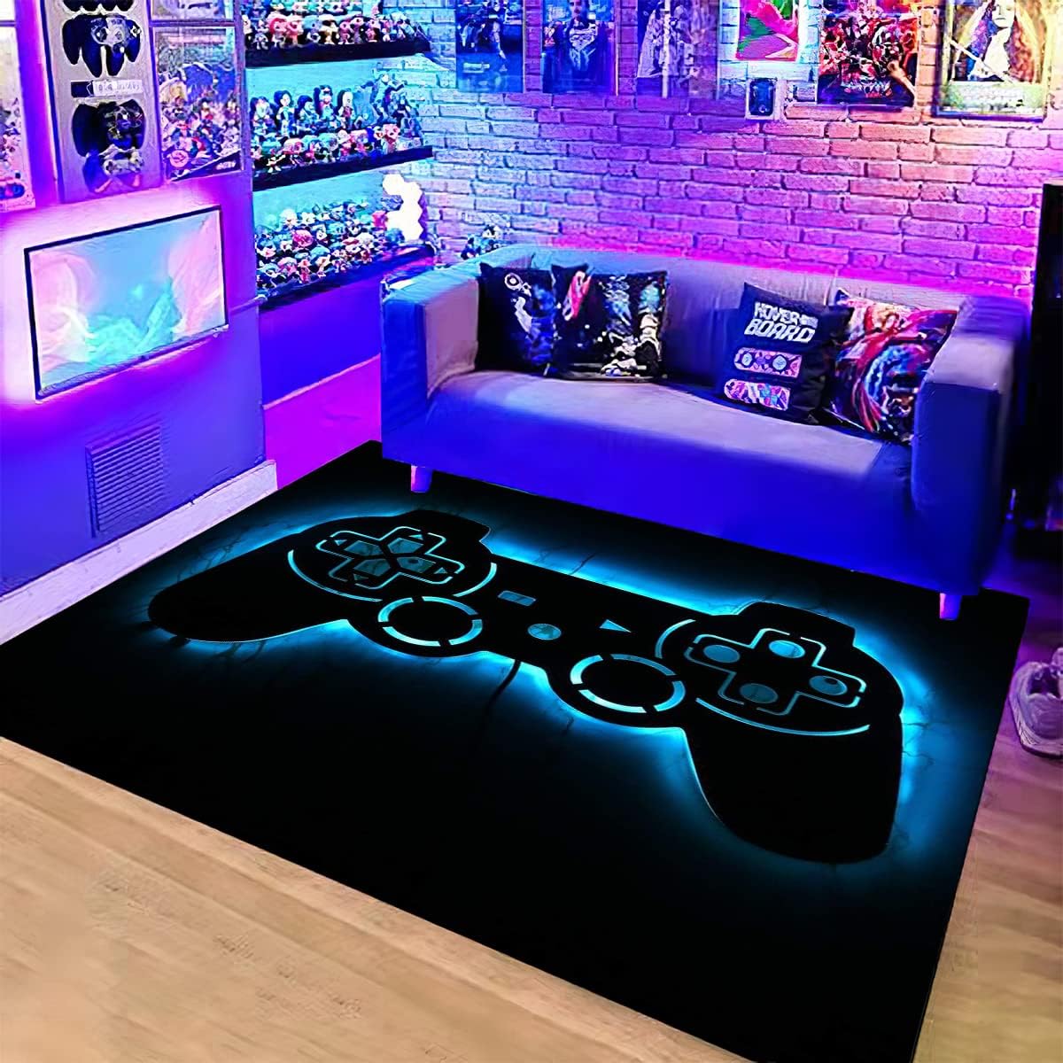 Gamepad Gamer Rug | Non-Slip Polyester | Cool Decor