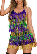 Sequin Fringe Romper Sparkly Backless Jumpsuit - Party Ready