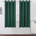 Dark Green Blackout Curtains 52 x 63 in Set of 2 - Thermal Insulated