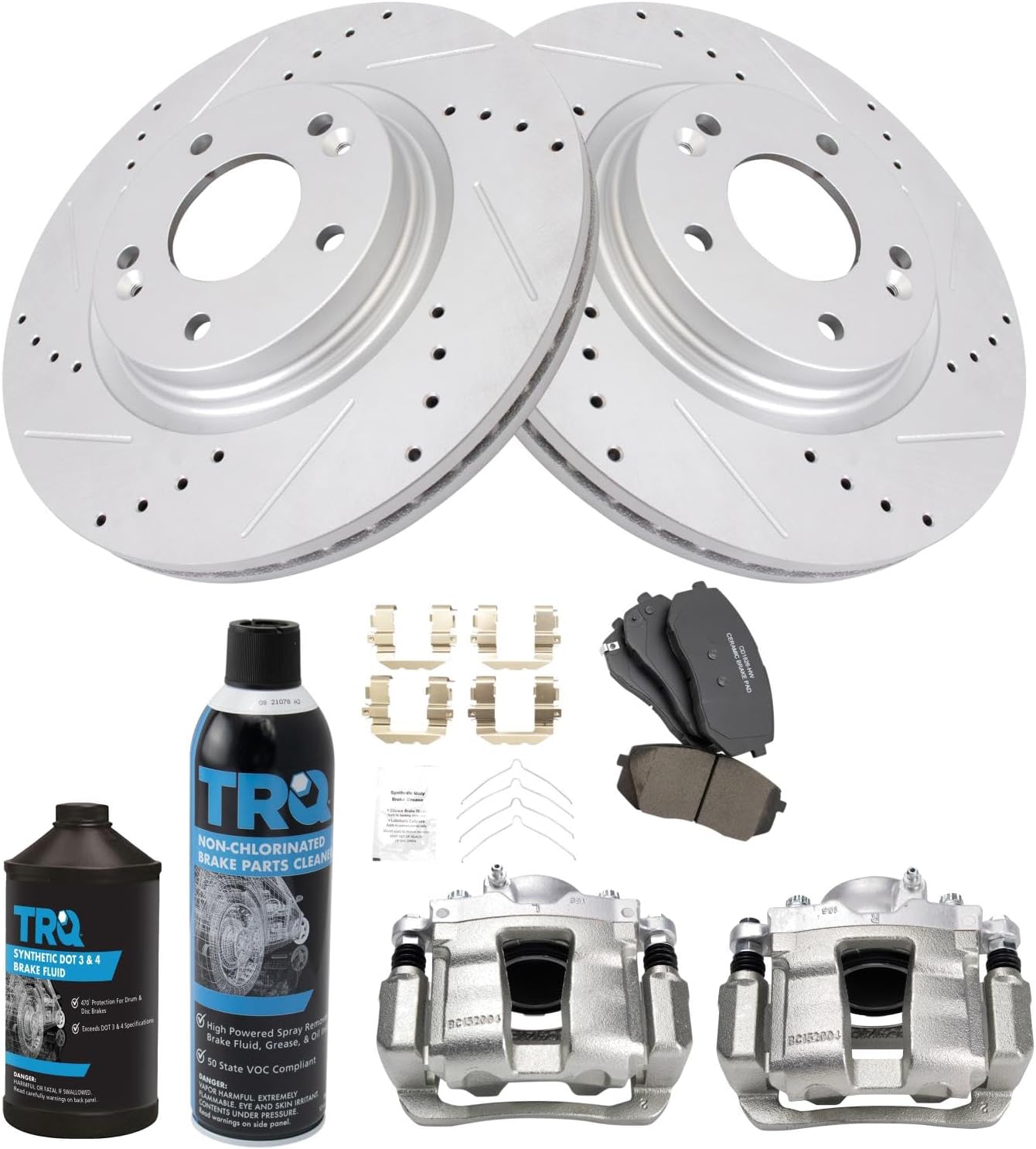 TRQ Front Performance Brake Pad & Rotor Kit for 2016 Kia Optima