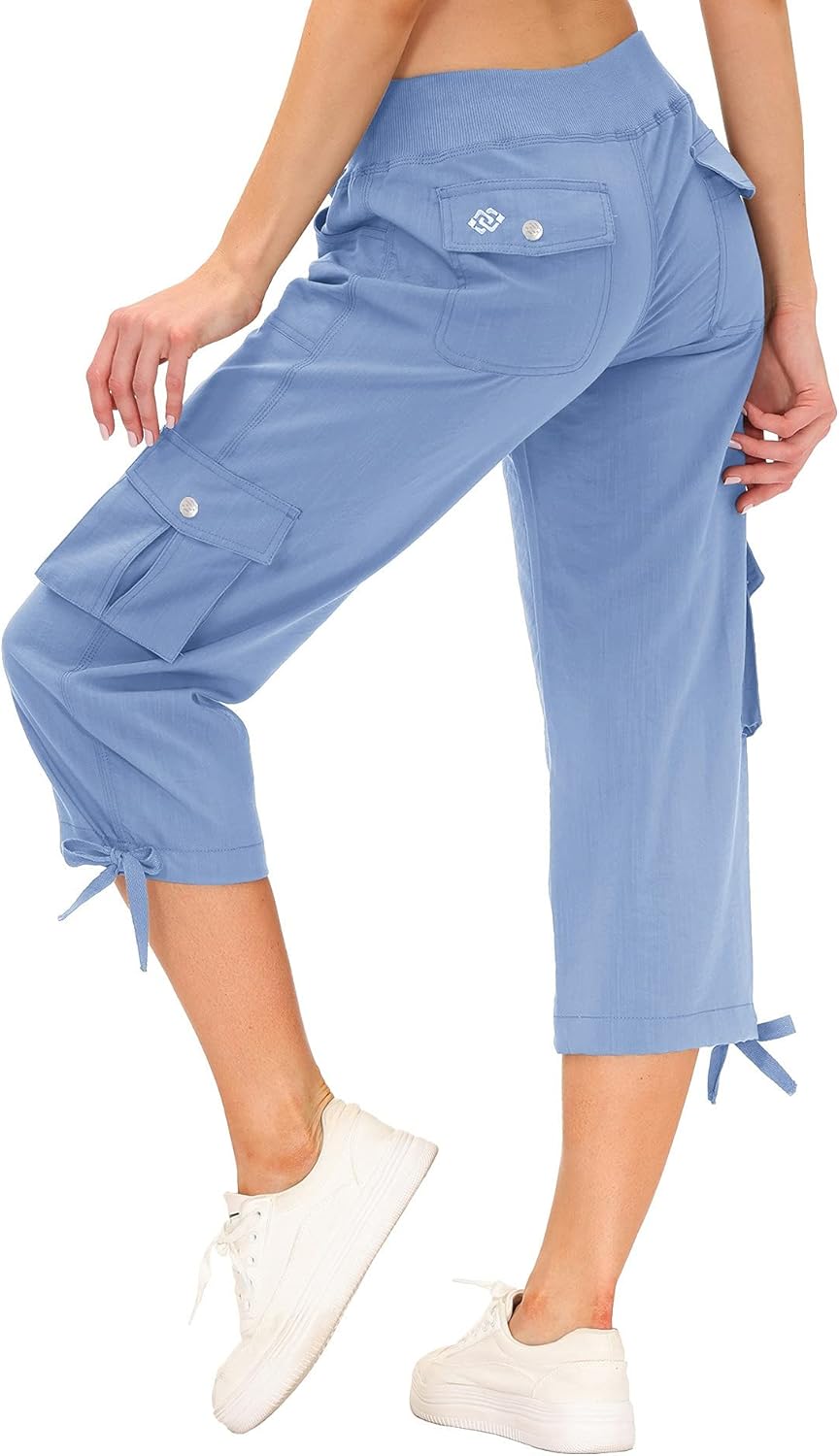 MoFiz Women's Cargo Capris Hiking Pants for Outdoor Activities