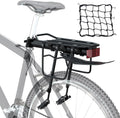 Bike Cargo Rack w Fender & Bungee Net - Quick Release Touring Rack