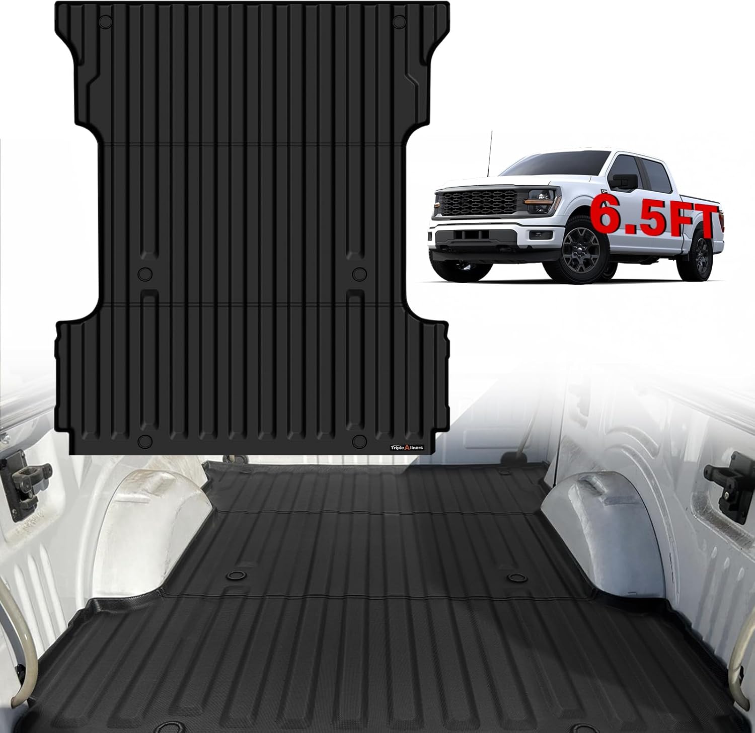TripleAliners Truck Bed Mat for 2015-2025 Ford F150 Accessories