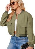 Zando Bomber Jacket Women 2025 - Cropped Casual Varsity Jacket cut