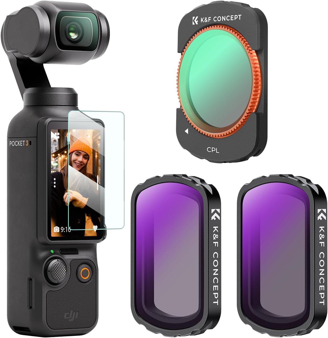 K&F Concept Magnetic ND CPL Filters Set for DJI Osmo Pocket 3
