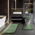 Bathroom Rug Set 3 Piece with TPR Non Slip Backing - Plush Microfiber