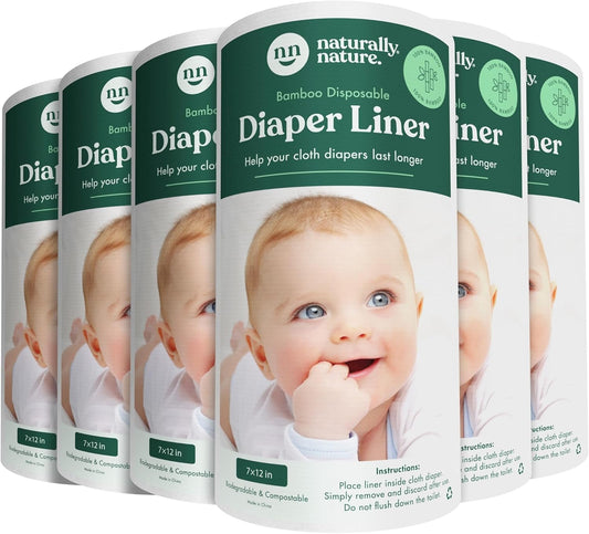 Naturally Nature Cloth Diaper Liners - Unscented, Chlorine-Free - 600 Count